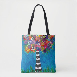 Capricious Happy Colourful Tree Original Artwork Tote Bag