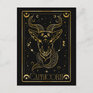 Capricon zodiac symbol postcard