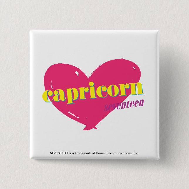 Capricorn 2 Inch Square Button (Front)