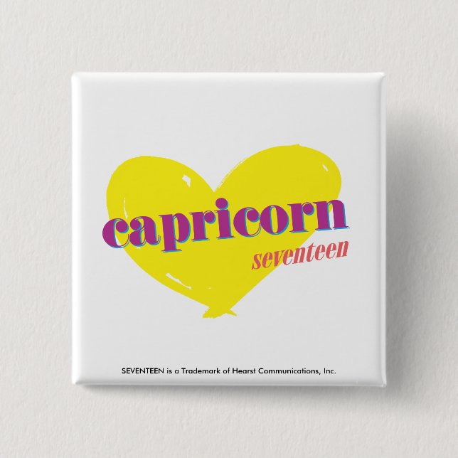 Capricorn 3 2 inch square button (Front)