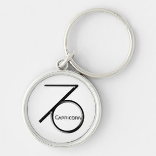 CAPRICORN, Abstract Design of the Zodiac Sign,  Keychain