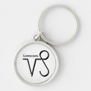 CAPRICORN, Abstract Design of the Zodiac Sign,  Keychain