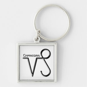 CAPRICORN, Abstract Design of the Zodiac Sign,  Keychain