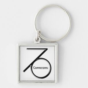 CAPRICORN, Abstract Design of the Zodiac Sign,  Keychain