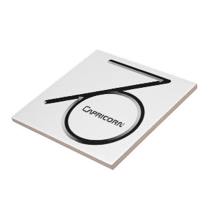 CAPRICORN, Abstract Design of the Zodiac Sign,  Tile