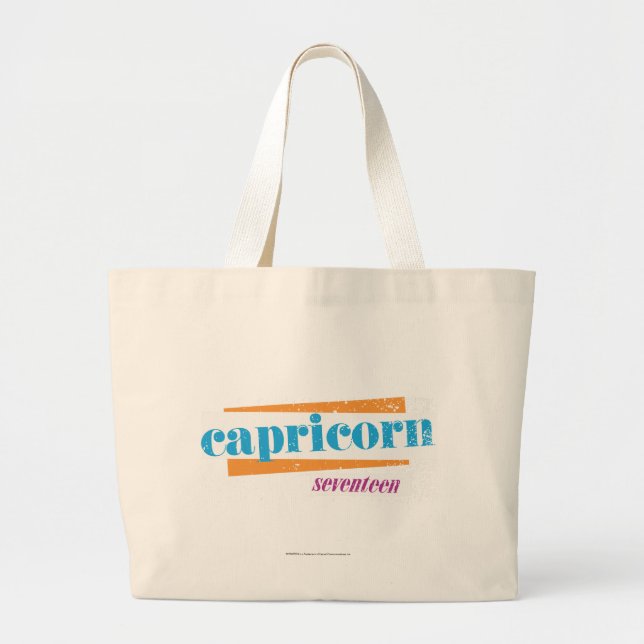 Capricorn Aqua Large Tote Bag (Front)