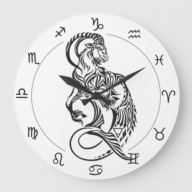 capricorn astrological sign of zodiac large clock (Front)