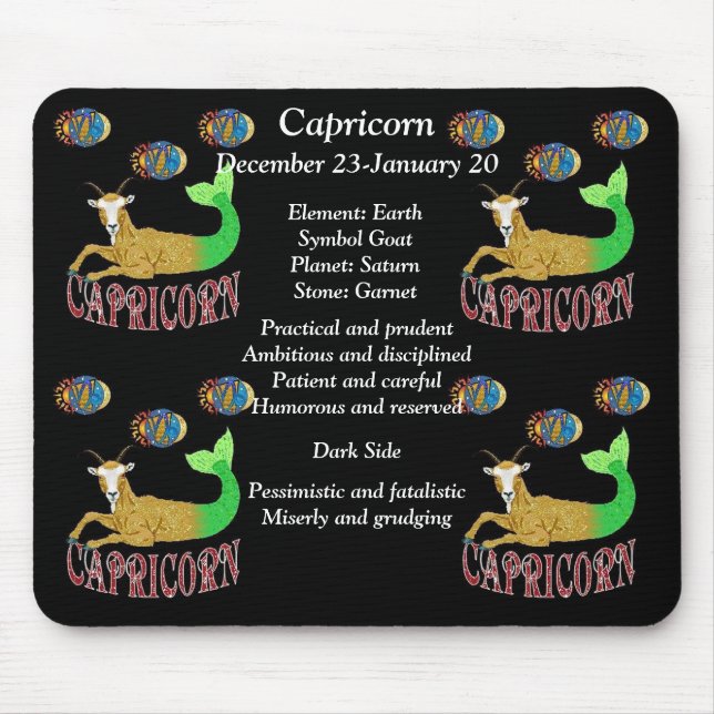 Capricorn Birth Sign Zodiac Mouse Pad (Front)