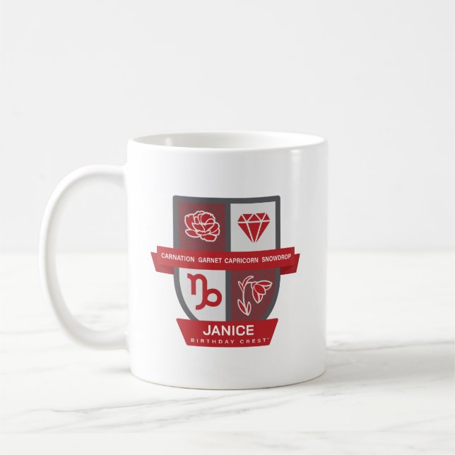 Capricorn Birthday Crest™ for January 1-19 Mug (Left)