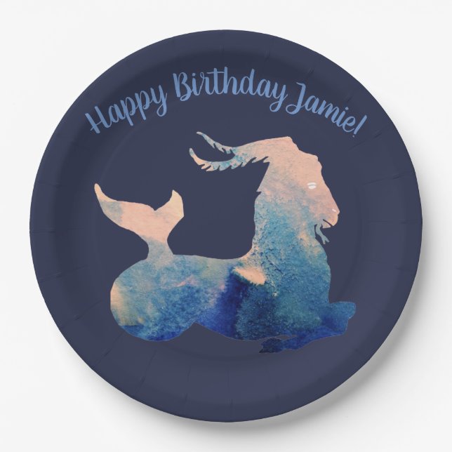 Capricorn ,  Birthday Custom Paper Plates (Front)