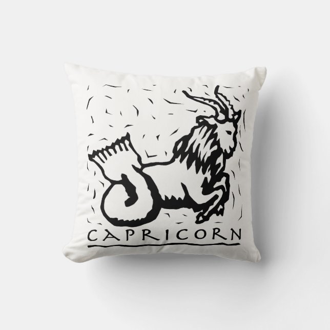 Capricorn Birthday Year Astrological Zodiac Sign Throw Pillow (Front)