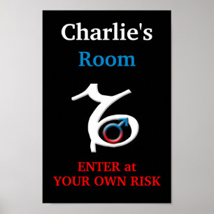 Capricorn Boy's Room Personalized Poster