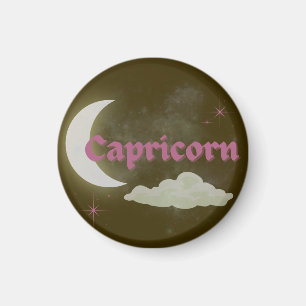 Capricorn Celestial Aesthetic Moon Cloud Stars Art Magnet