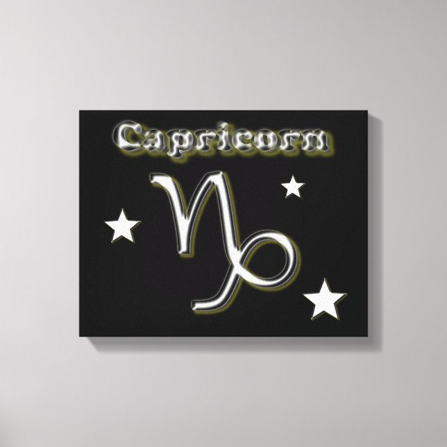 Capricorn chrome symbol canvas print (Front)