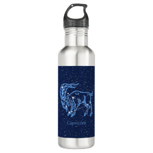 Capricorn Constellation and Zodiac Sign with Stars 710 Ml Water Bottle
