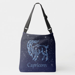 Capricorn Constellation and Zodiac Sign with Stars Crossbody Bag