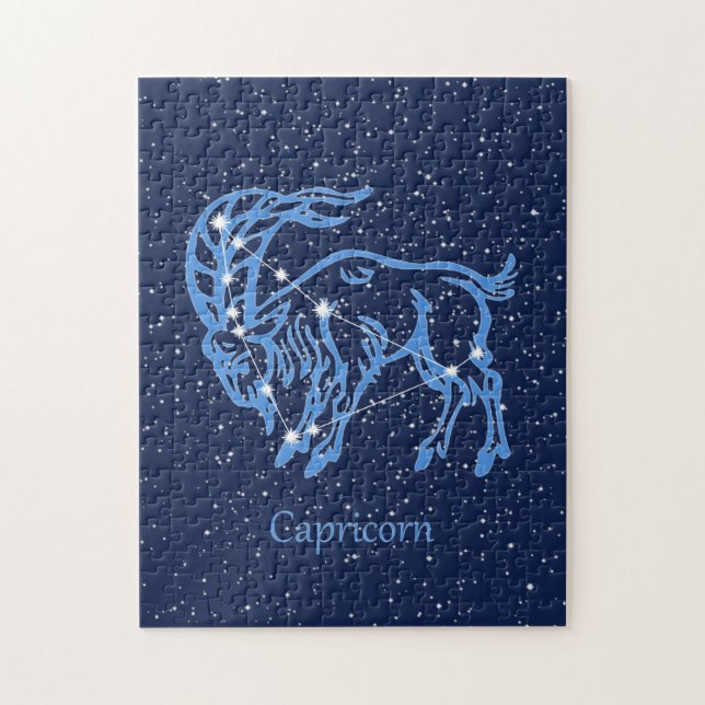 Capricorn Constellation and Zodiac Sign with Stars Jigsaw Puzzle (Vertical)