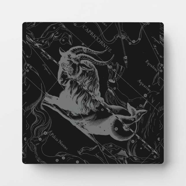 Capricorn Constellation Hevelius 1690 Engraving Plaque (Front)