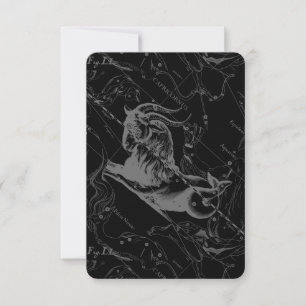 Capricorn Constellation Hevelius 1690 on Black