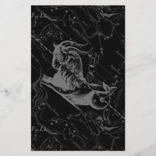 Capricorn Constellation Hevelius 1690 on Black Flyer