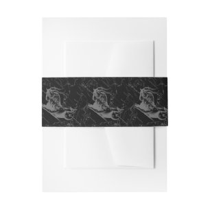 Capricorn Constellation Hevelius 1690 on Black Invitation Belly Band