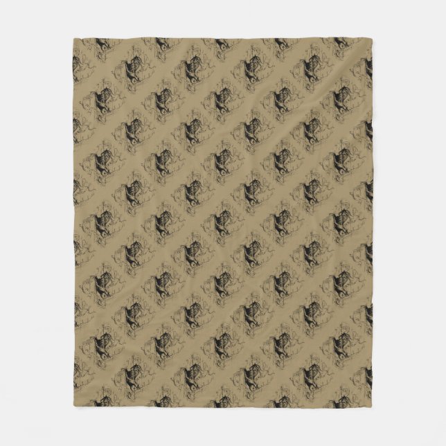 Capricorn Constellation Hevelius 1690 on Taupe Fleece Blanket (Front)