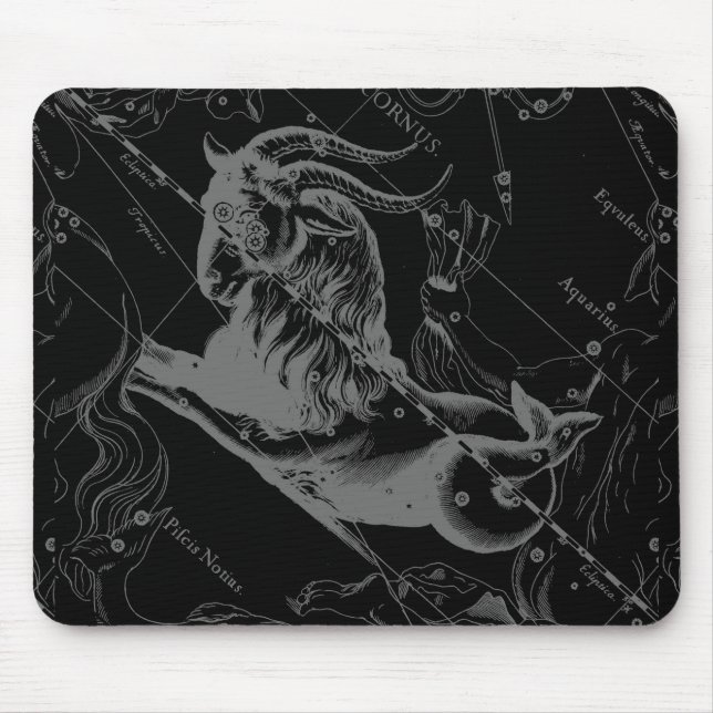 Capricorn Constellation Map Hevelius Engraving Mouse Pad (Front)