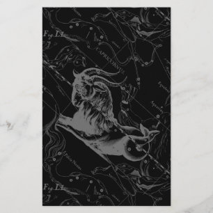 Capricorn Constellation Map Hevelius Engraving Stationery