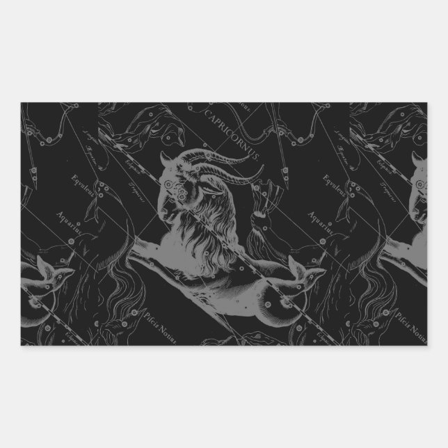 Capricorn Constellation Map Hevelius Engraving Sticker (Front)