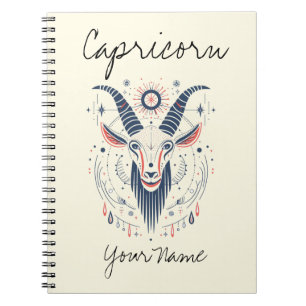 Capricorn Constellation Minimalist Line Art Notebook