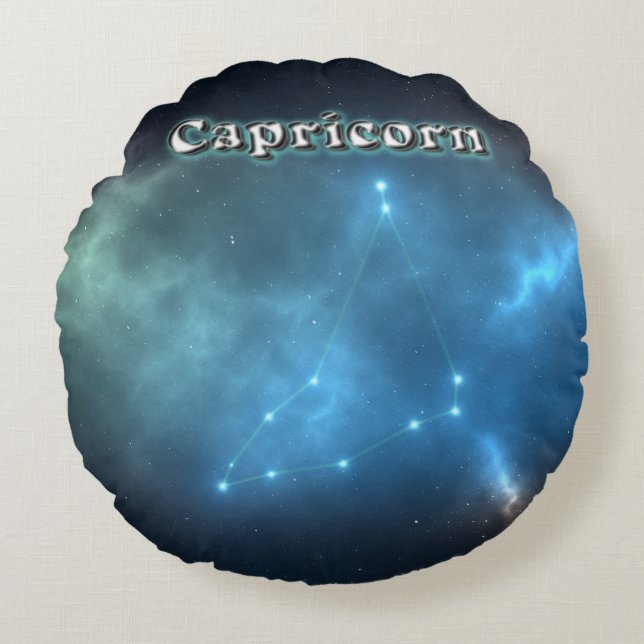Capricorn constellation round pillow (Front)