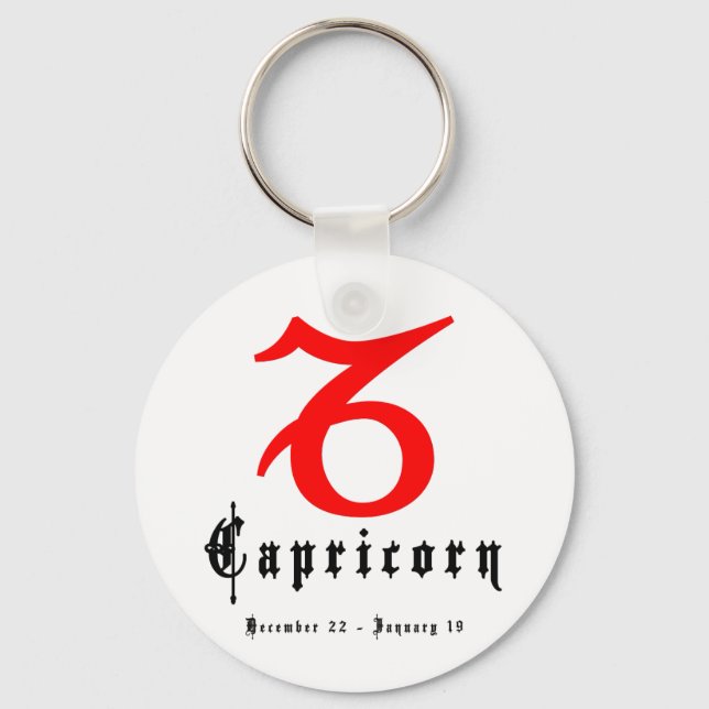 Capricorn, December 22 - January 19 Keychain (Front)