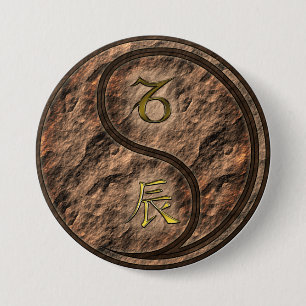 Capricorn & Earth Dragon 3 Inch Round Button