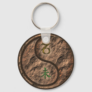 Capricorn & Earth Goat Keychain