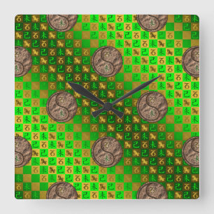 Capricorn & Earth Goat Square Wall Clock