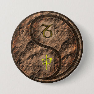 Capricorn & Earth Monkey 3 Inch Round Button