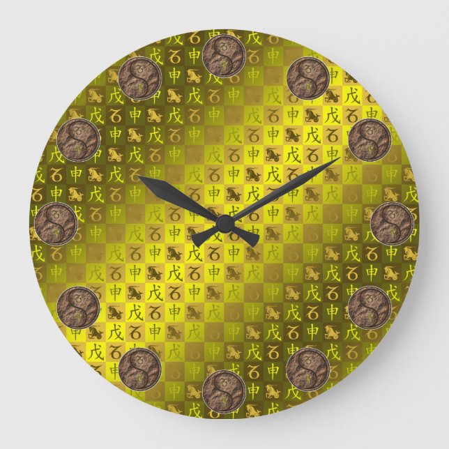 Capricorn & Earth Monkey Large Clock (Front)
