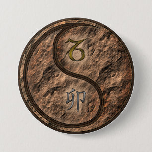 Capricorn & Earth Rabbit 3 Inch Round Button