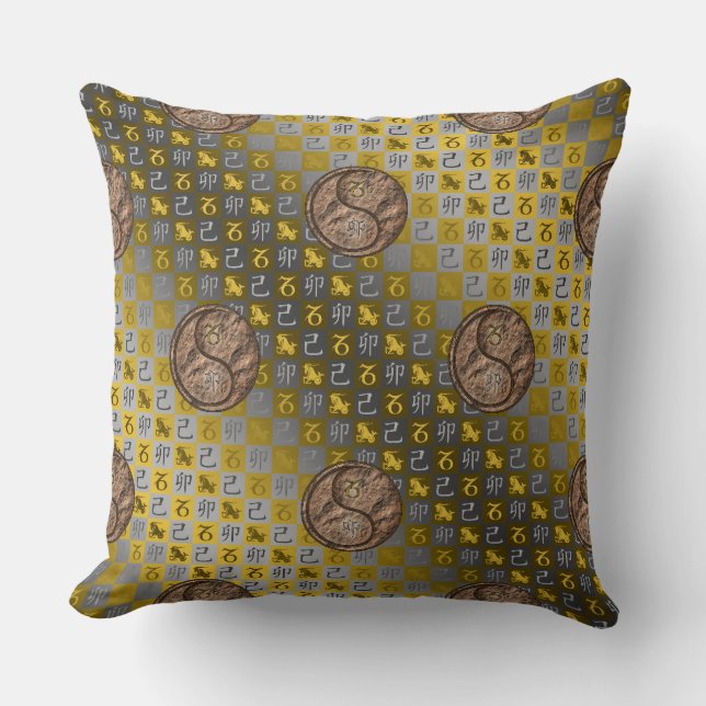 Capricorn & Earth Rabbit Throw Pillow (Front)