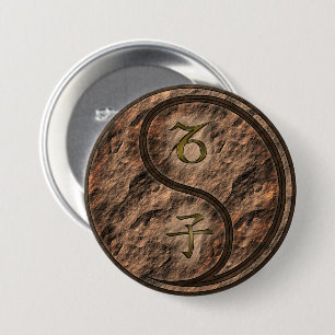 Capricorn & Earth Rat 3 Inch Round Button