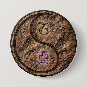 Capricorn & Earth Rooster 3 Inch Round Button