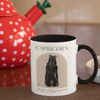 Capricorn Feminine Zodiac Design Brown Black 15 OZ