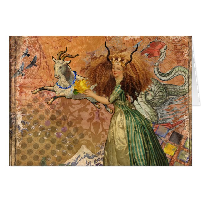Capricorn Femme Chèvre Whimsical Amusant (Devant horizontal)