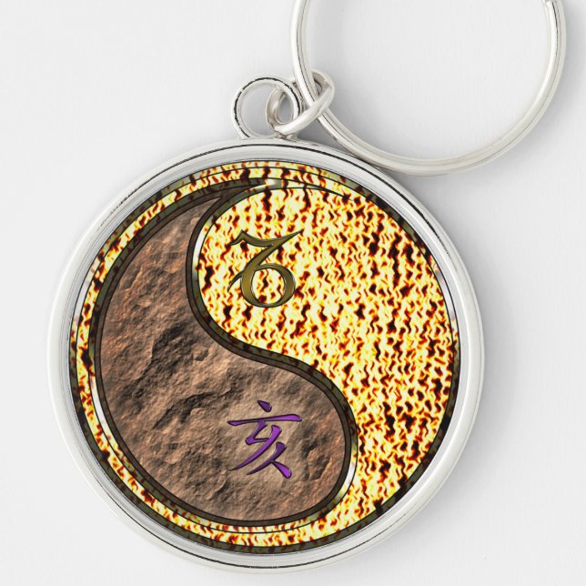 Capricorn & Fire Boar Keychain (Front)