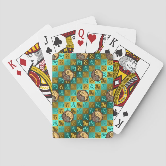 Capricorn & Fire Dog Playing Cards (Back)