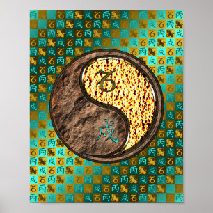 Capricorn & Fire Dog Poster