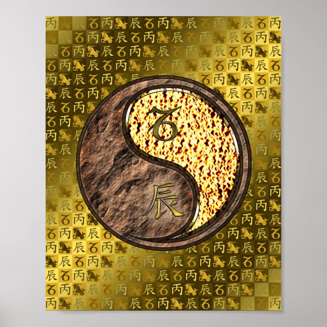 Capricorn & Fire Dragon Poster (Front)