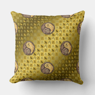 Capricorn & Fire Dragon Throw Pillow