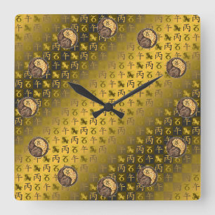Capricorn & Fire Horse Square Wall Clock