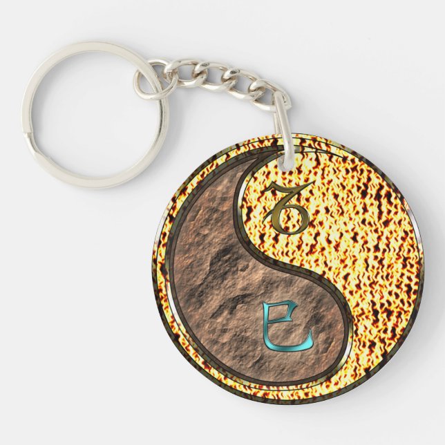Capricorn & Fire Snake Keychain (Front)
